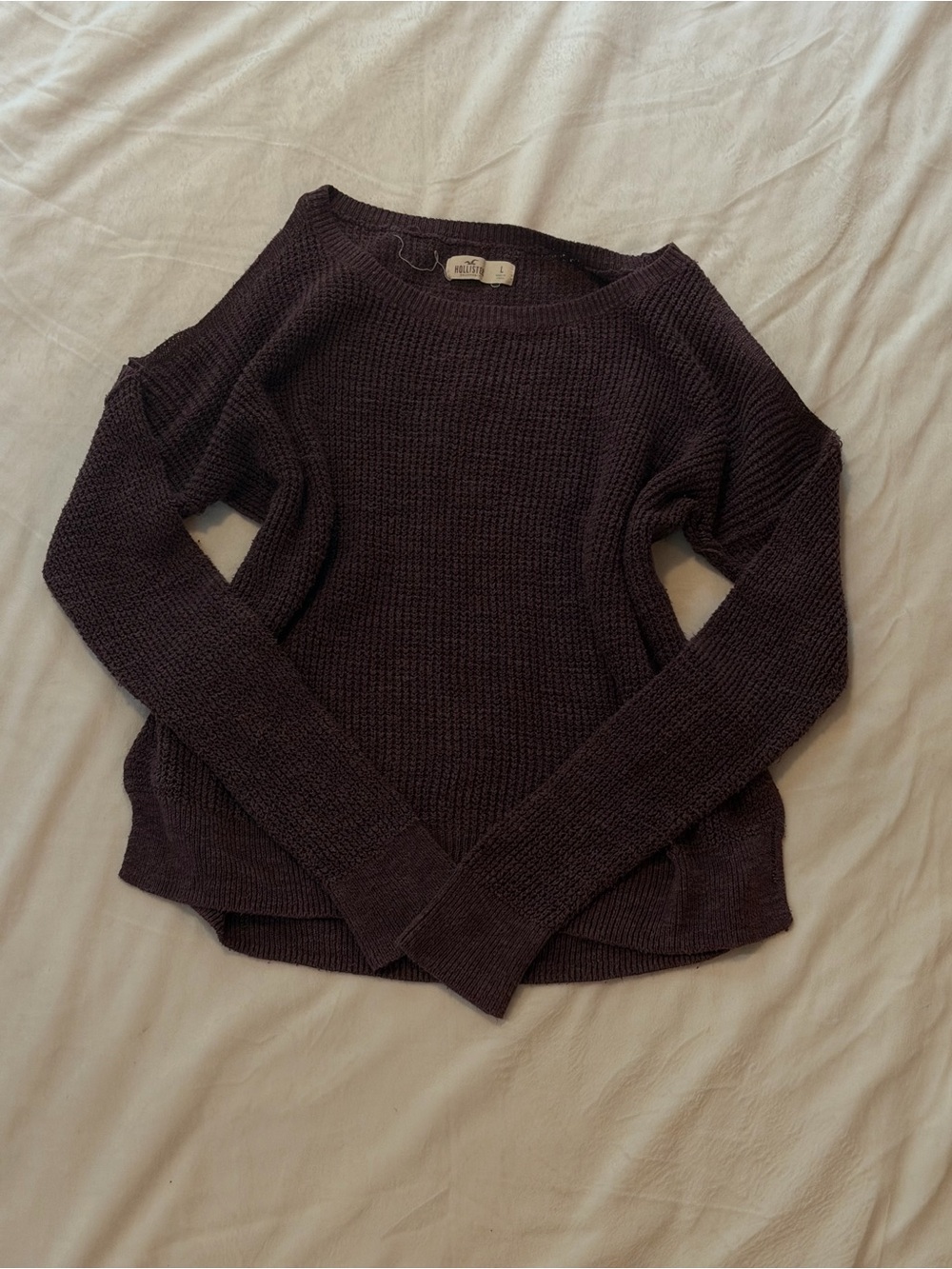 Hollister Plum Exposed Shoulder Knit Sweater